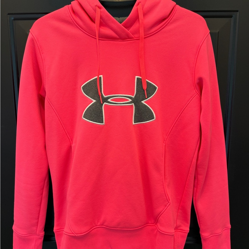 Under Armour Hot Pink Hoodie with Black Logo